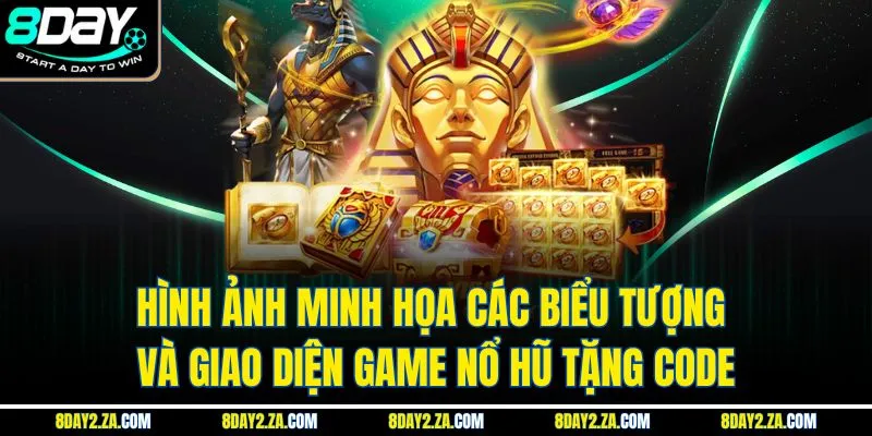 Hình ảnh minh họa các biểu tượng và giao diện game nổ hũ tặng code