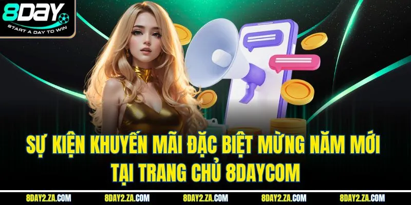 Sự kiện khuyến mãi đặc biệt mừng năm mới tại trang chủ 8daycom